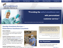 Tablet Screenshot of guardiananesthesia.net